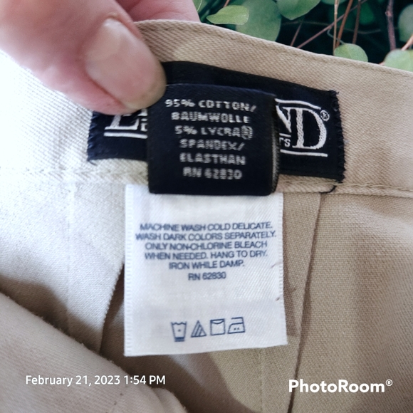 LAND'S END Classic Chino Pants Hi Rise Straight Leg Ivory Color Relaxed … - Picture 10 of 10